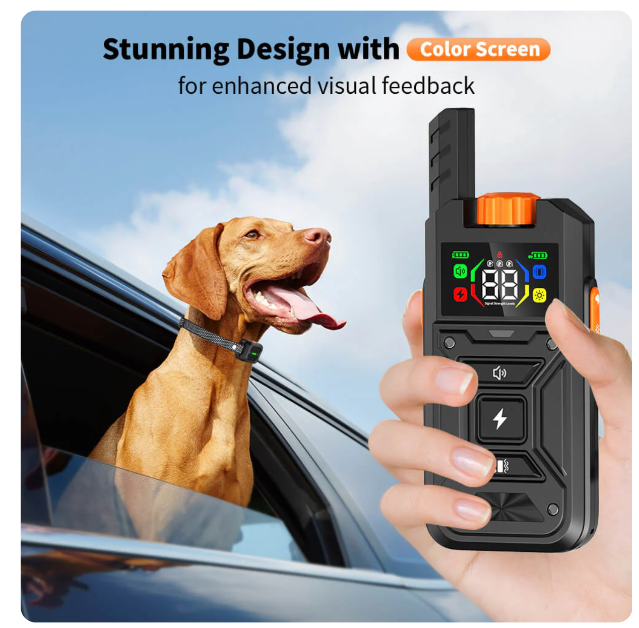 Dog Shock Collar 2600FT with LED Light for Night Walks